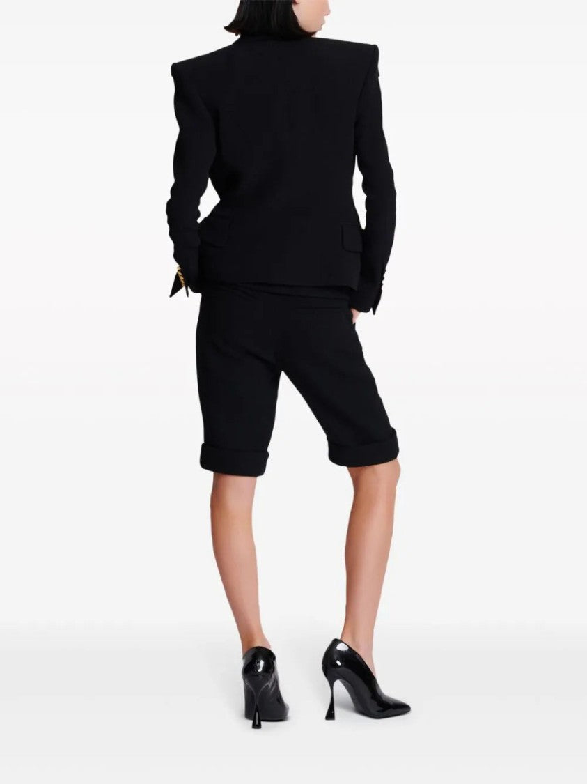 Balmain Satin-Lapel Single-Breasted Blazer