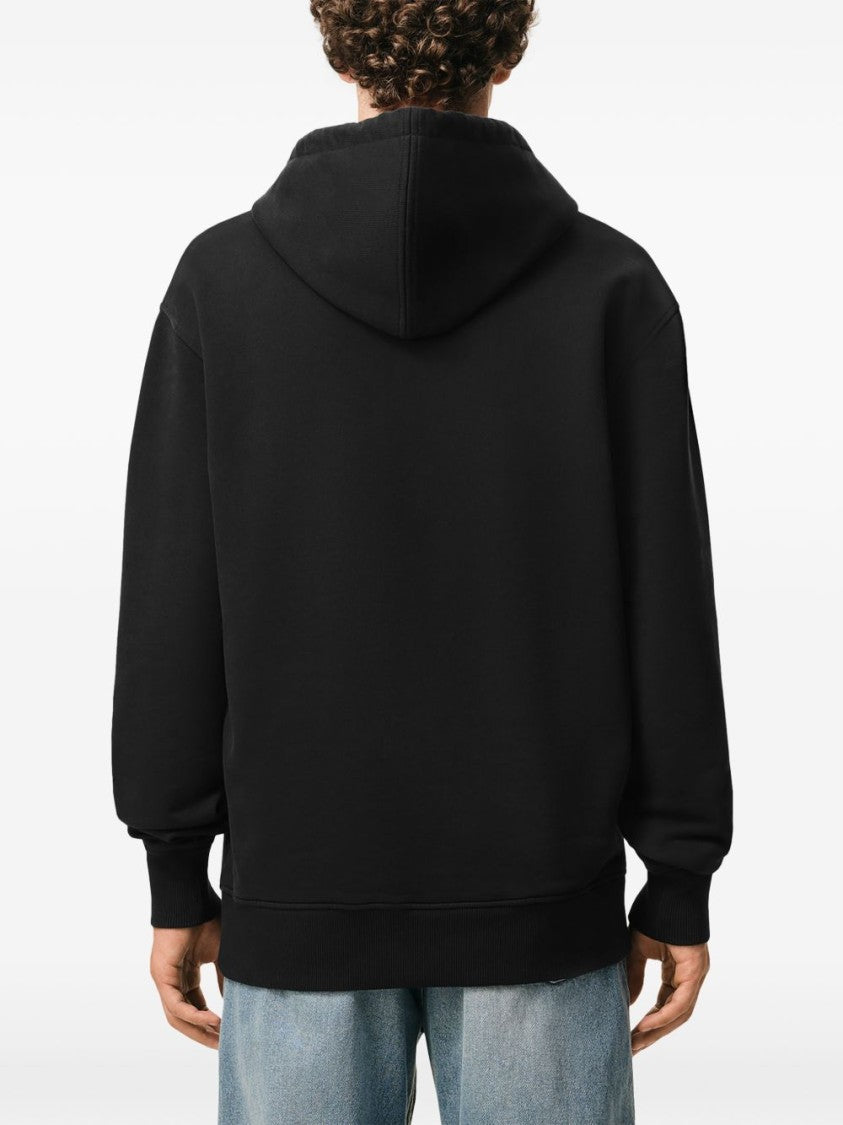 Ami Paris Relaxed-Fit Black Hoodie With Front Kangaroo Pocket
