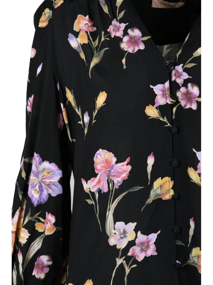 Twin-Set Black Viscose Voile Blouse