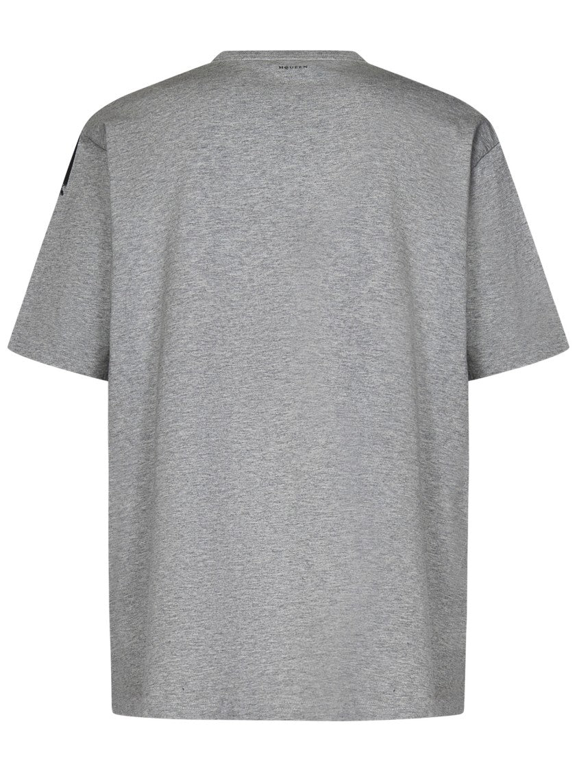 Alexander Mcqueen Relaxed Fit Grey T-Shirt With Striking Skull Graphic