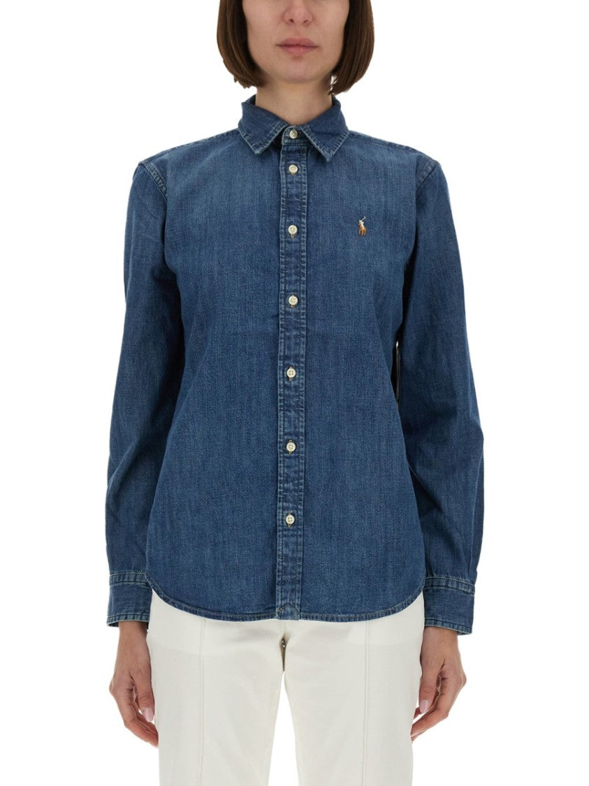 Polo Ralph Lauren Button-Down Denim Shirt With Tailored Fit