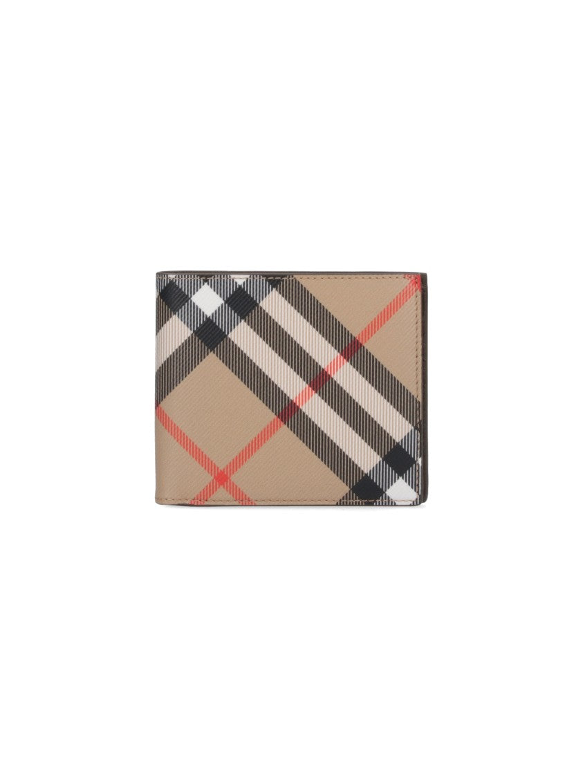 Burberry Check' Bi-Fold Wallet – Beige
