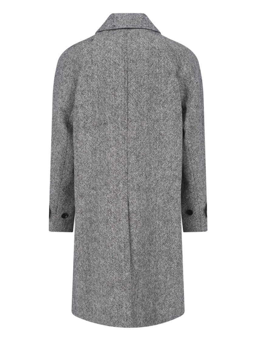 Lardini Mid-Length Wool Coat With Classic Collar