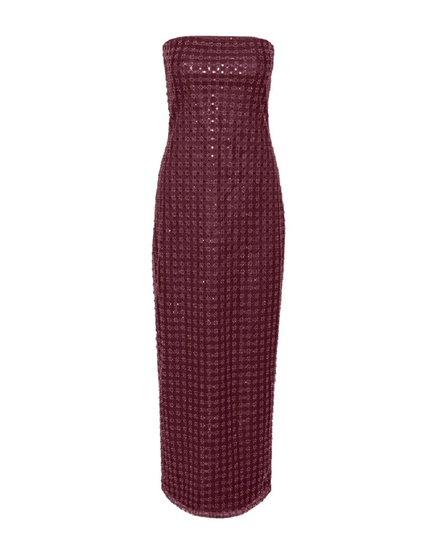 Rotate Beaded Maxi Tube Dress