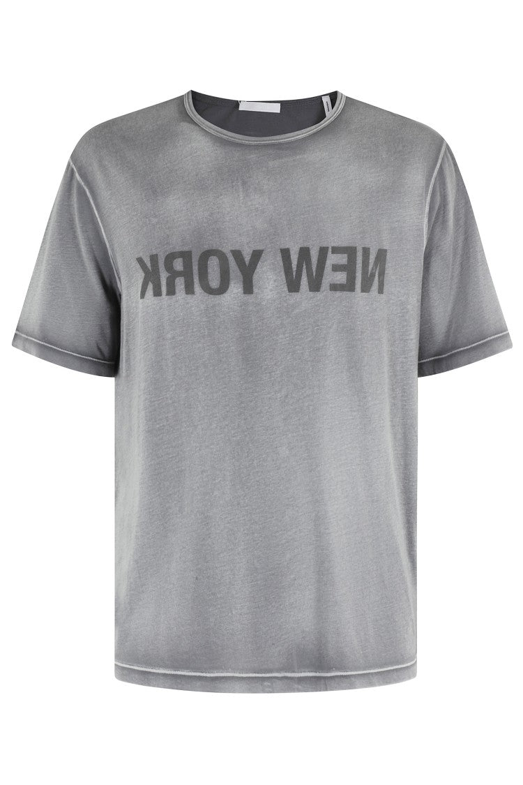 Helmut Lang New York Relaxed-Fit Grey Pima Cotton T-Shirt