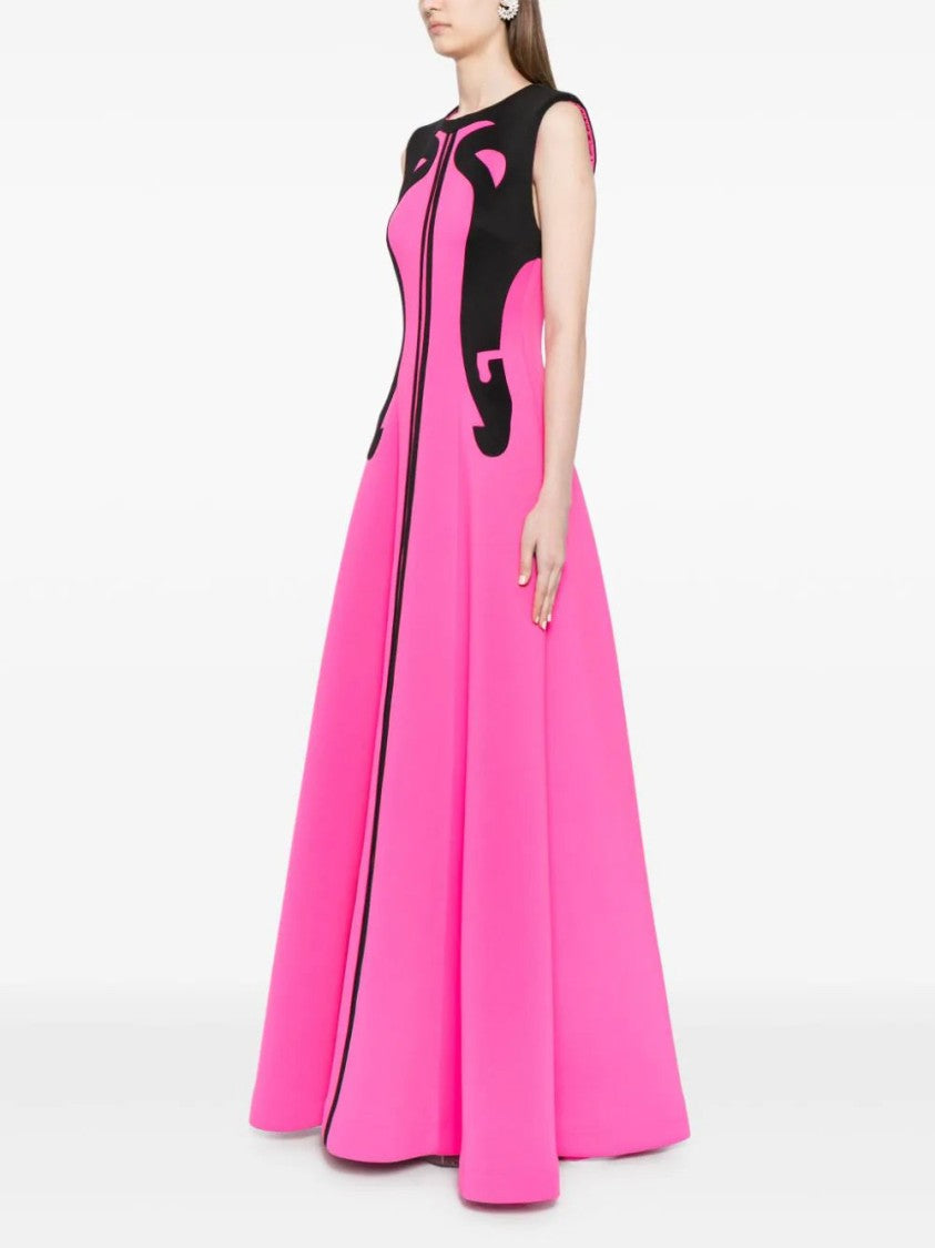 Saiid Kobeisy Neoprene Dress With Abstract Contrast Cuts