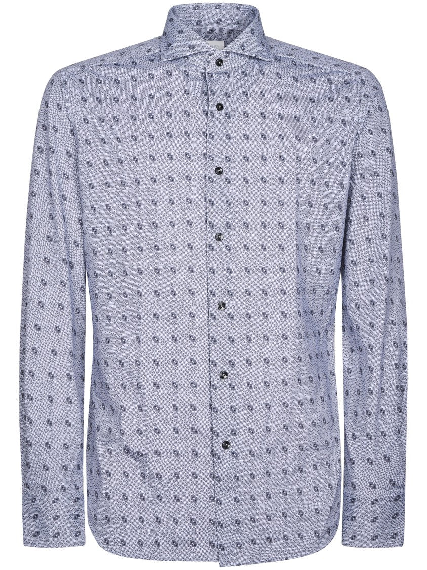 Xacus Geometric Pattern Long-Sleeve Button-Up Shirt
