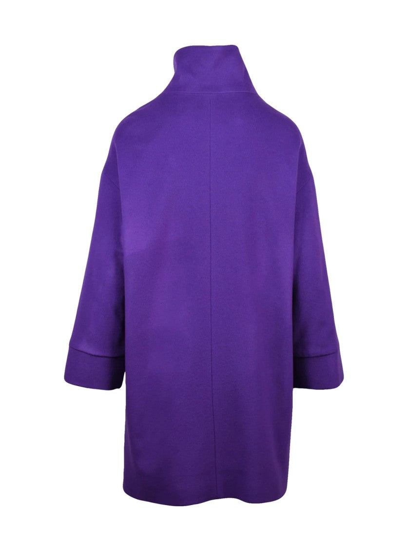Oliver Horigamy Purple Virgin Wool-Blend Coat