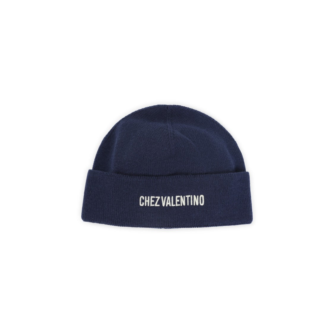 Valentino Garavani Blue Cotton And Wool Beanie