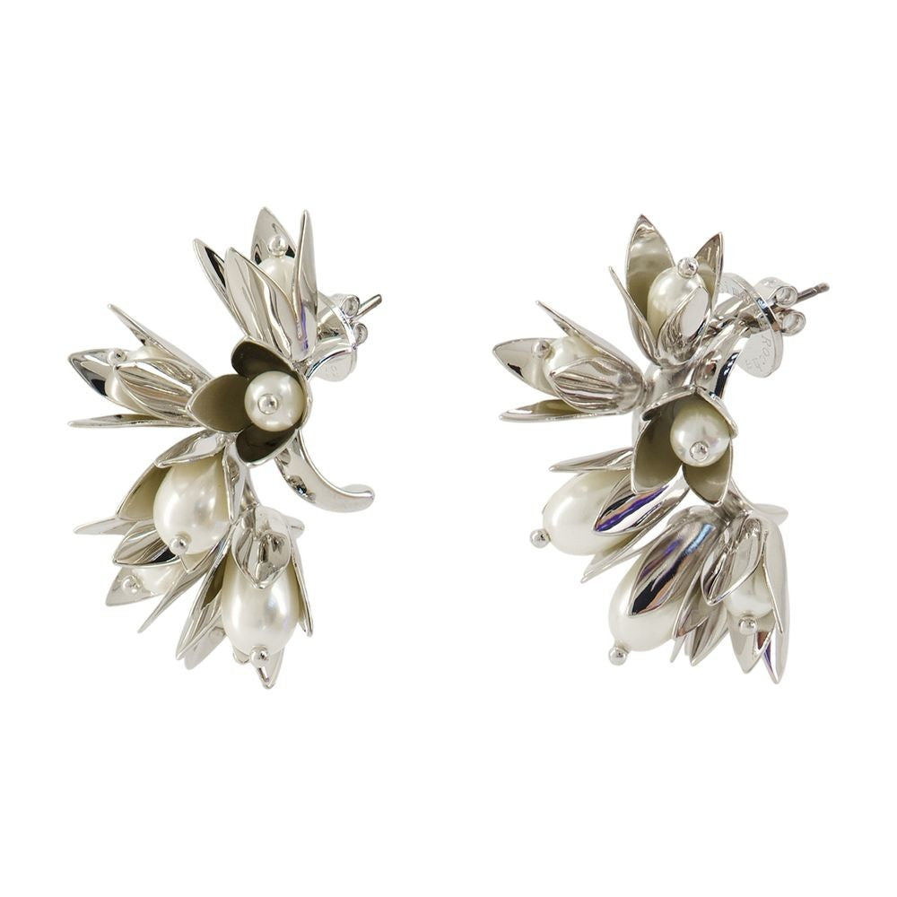 Simone Rocha Flower Earrings - Pearl - Silver