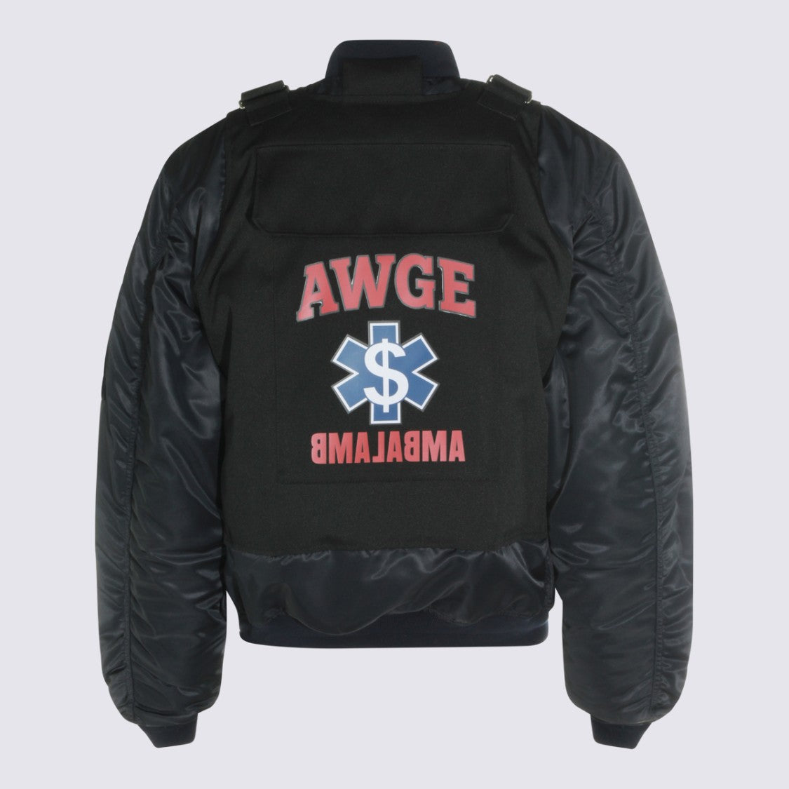 Awge Bomber Jacket With Ribbed Cuffs And Signature Patches