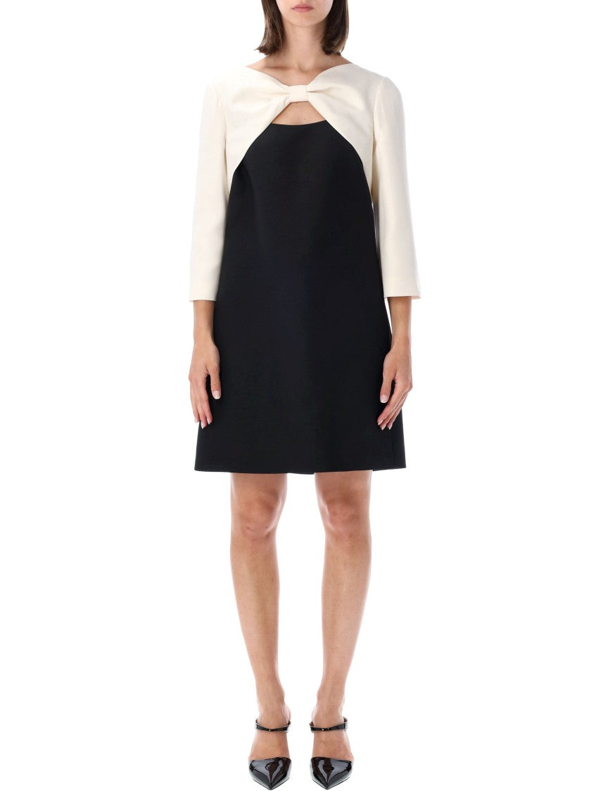 Valentino Garavani Mini Two-Tone Dress With Unique Cutout Detail