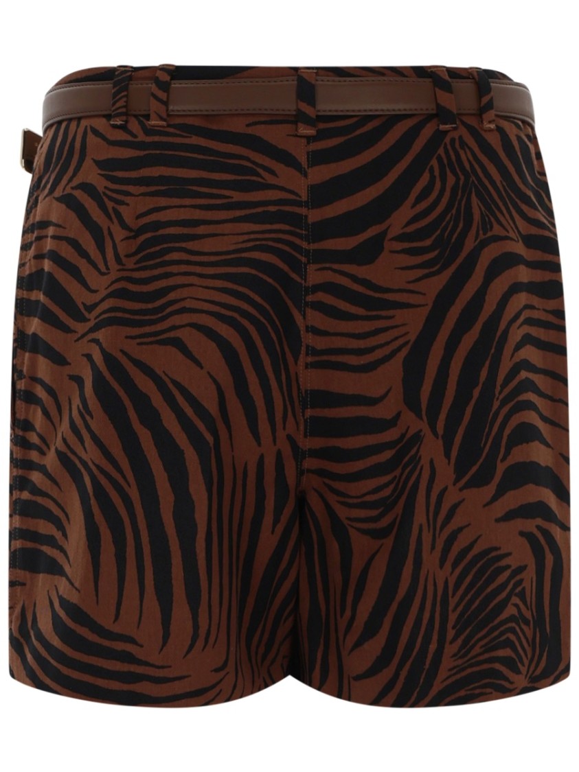 Max Mara Novella Belted Tiger Stripe Shorts