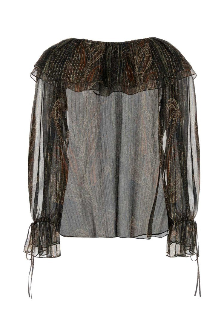 Saint Laurent Printed Silk Blend Blouse