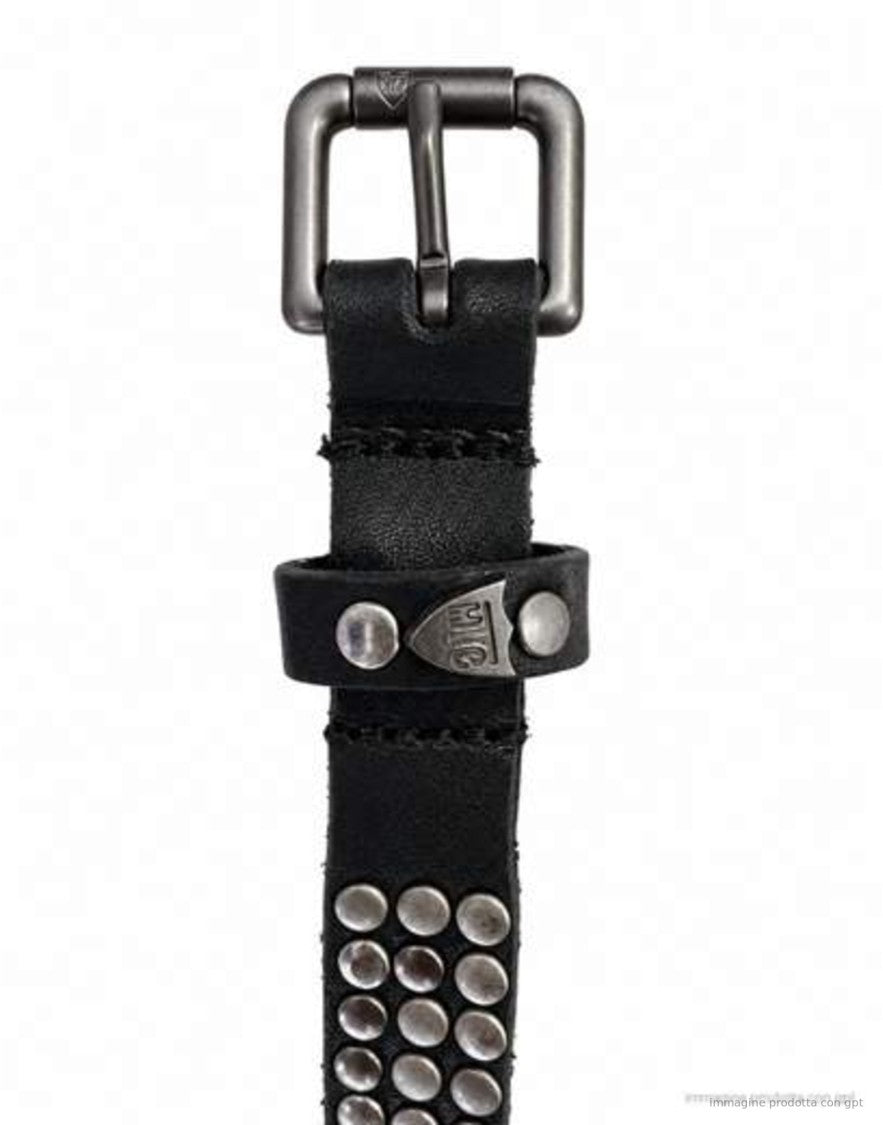 Htc Los Angeles Black 3000 Studs Matte Leather Belt