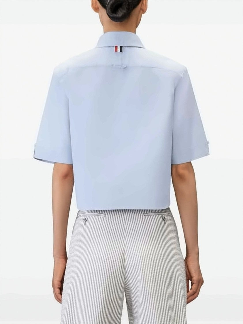 Thom Browne Cropped Short Sleeve Oxford Shirt