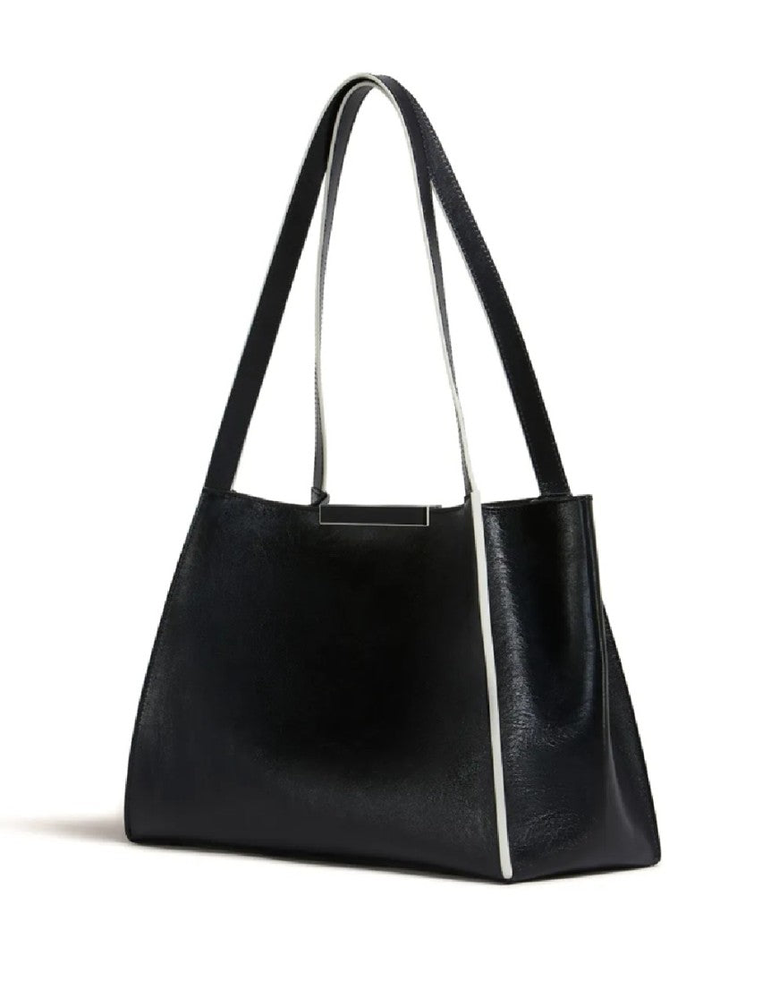 Marni Trapezoidal Black Calf Leather Handbag