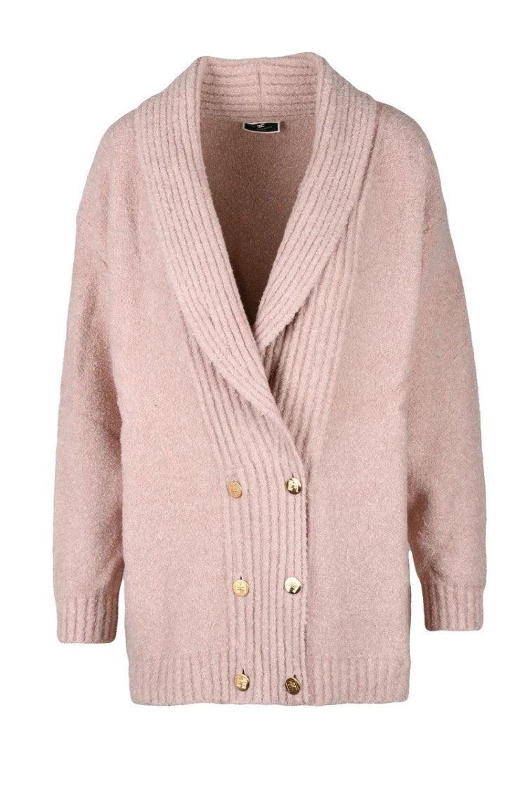 Elisabetta Franchi Cotton Stretch Cardigan - Old Rose