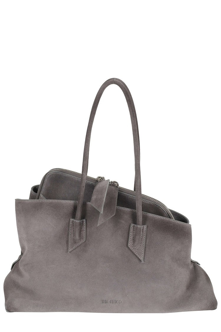 The Attico Grey La Passeggiata Medium Suede Tote Bag