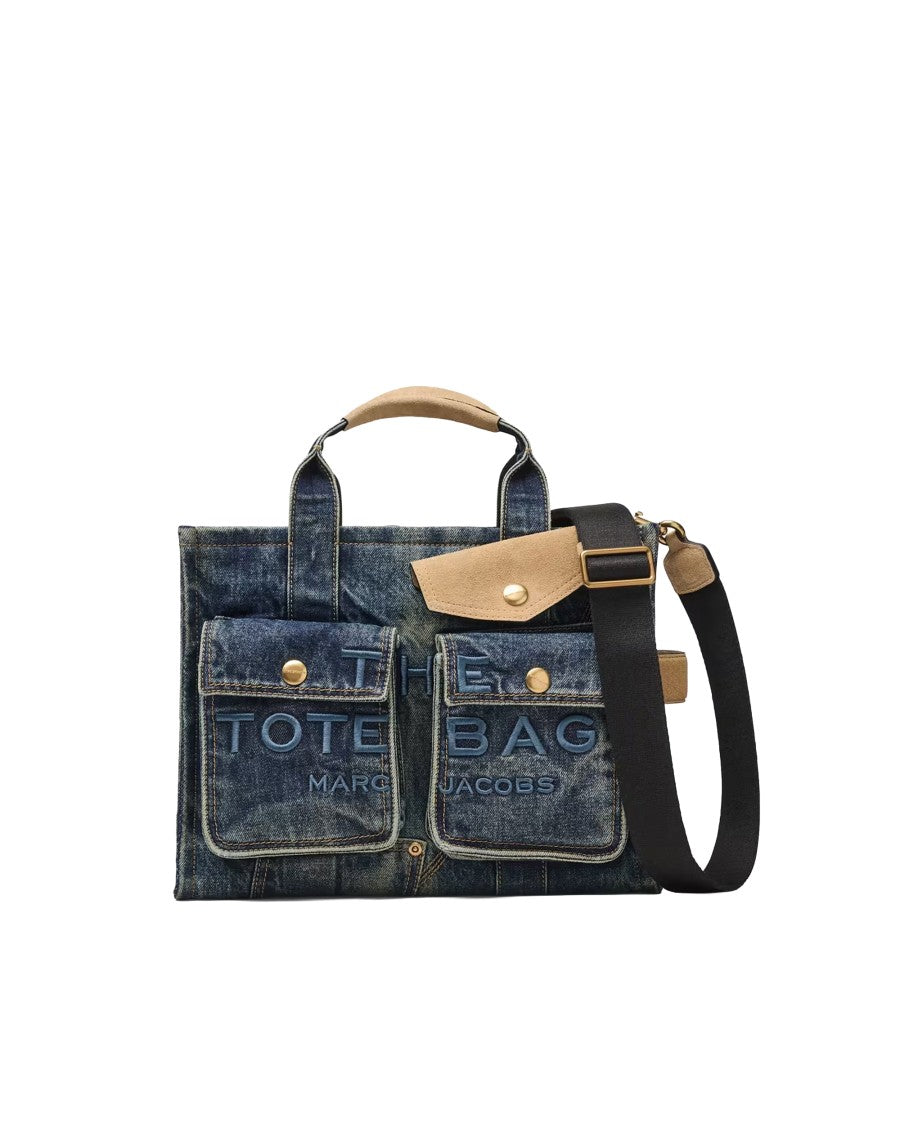 Marc Jacobs Dark Wash Indigo Denim Cargo Tote Bag
