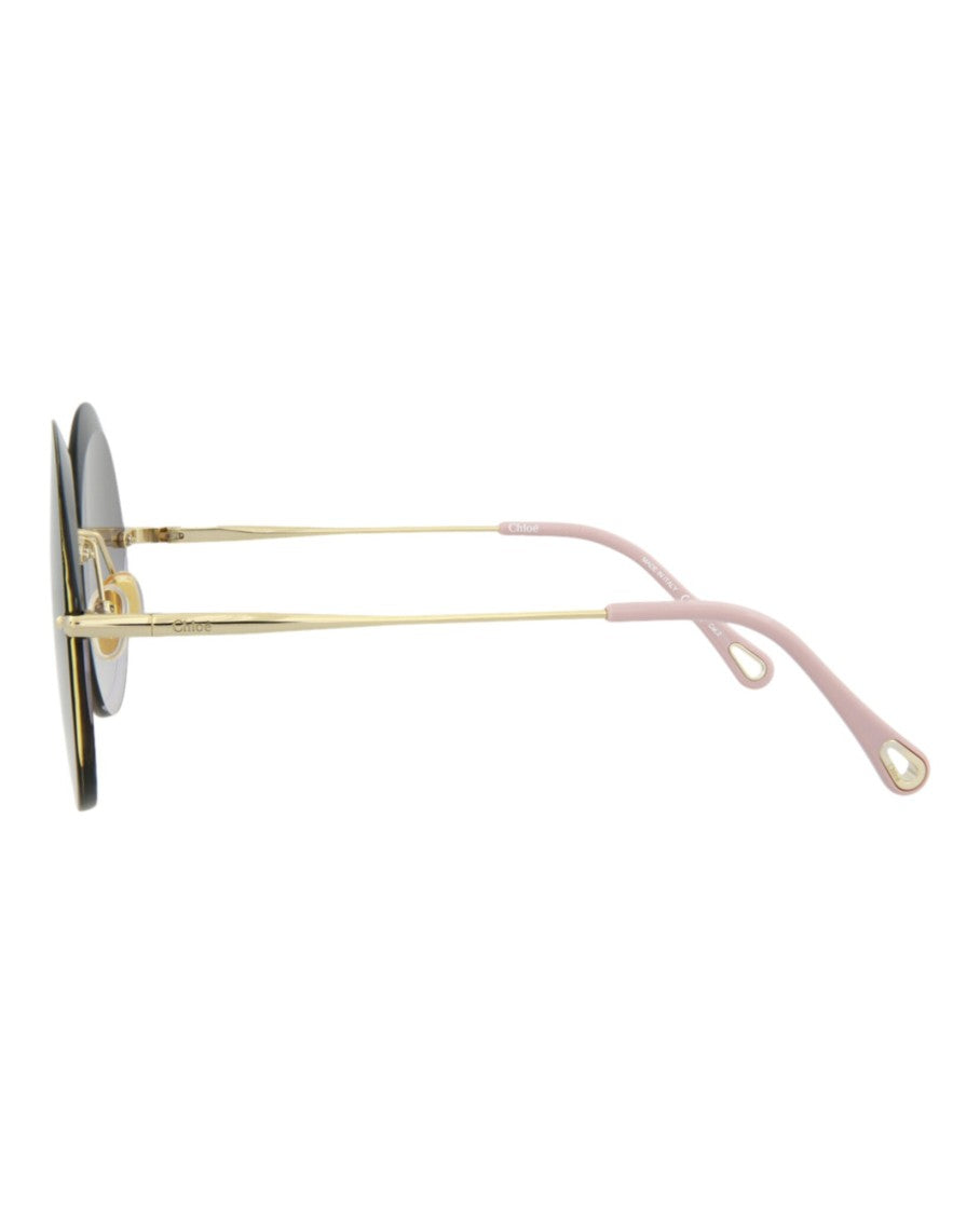 Chloé Round-Frame Metal Sunglasses