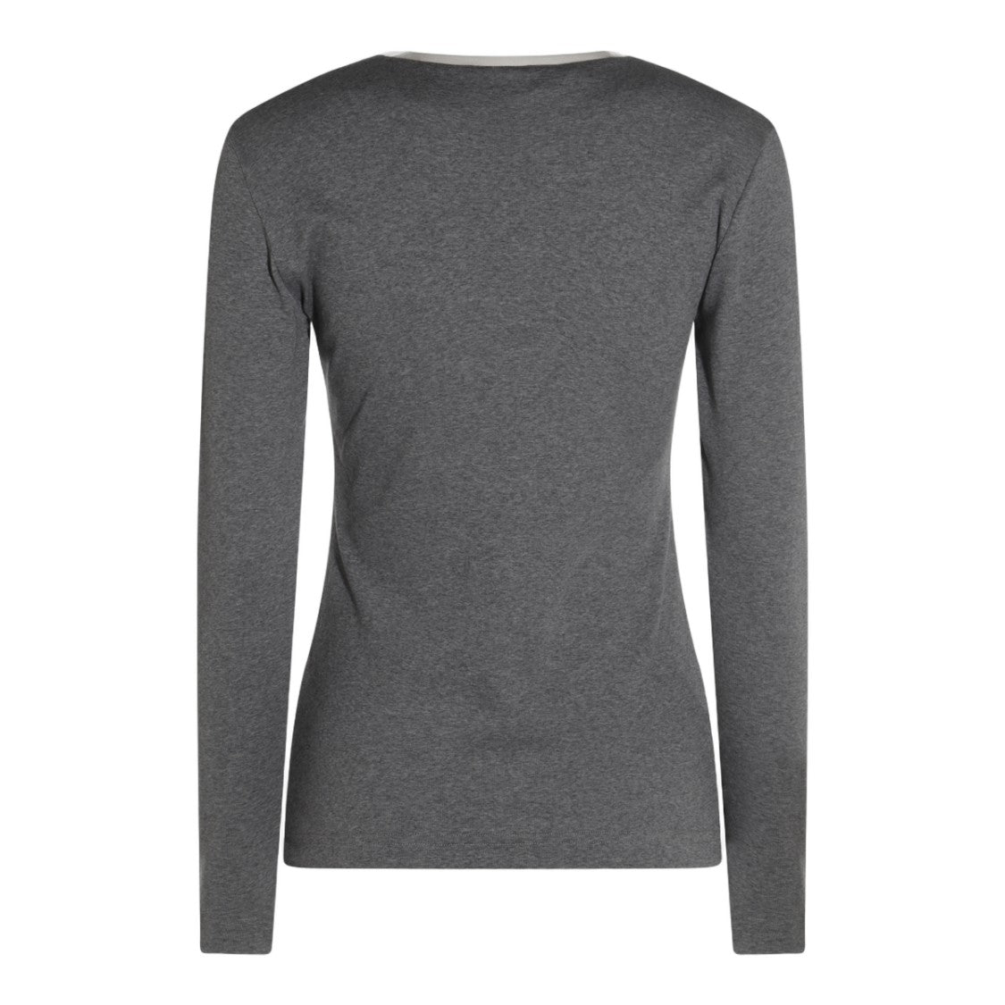 Fabiana Filippi Fitted Grey Sweater With V-Neckline