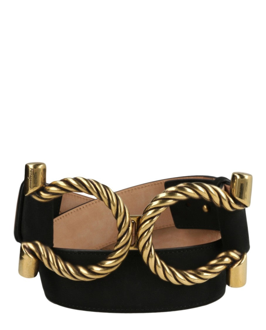 Ferragamo Rope Gancini Suede Belt
