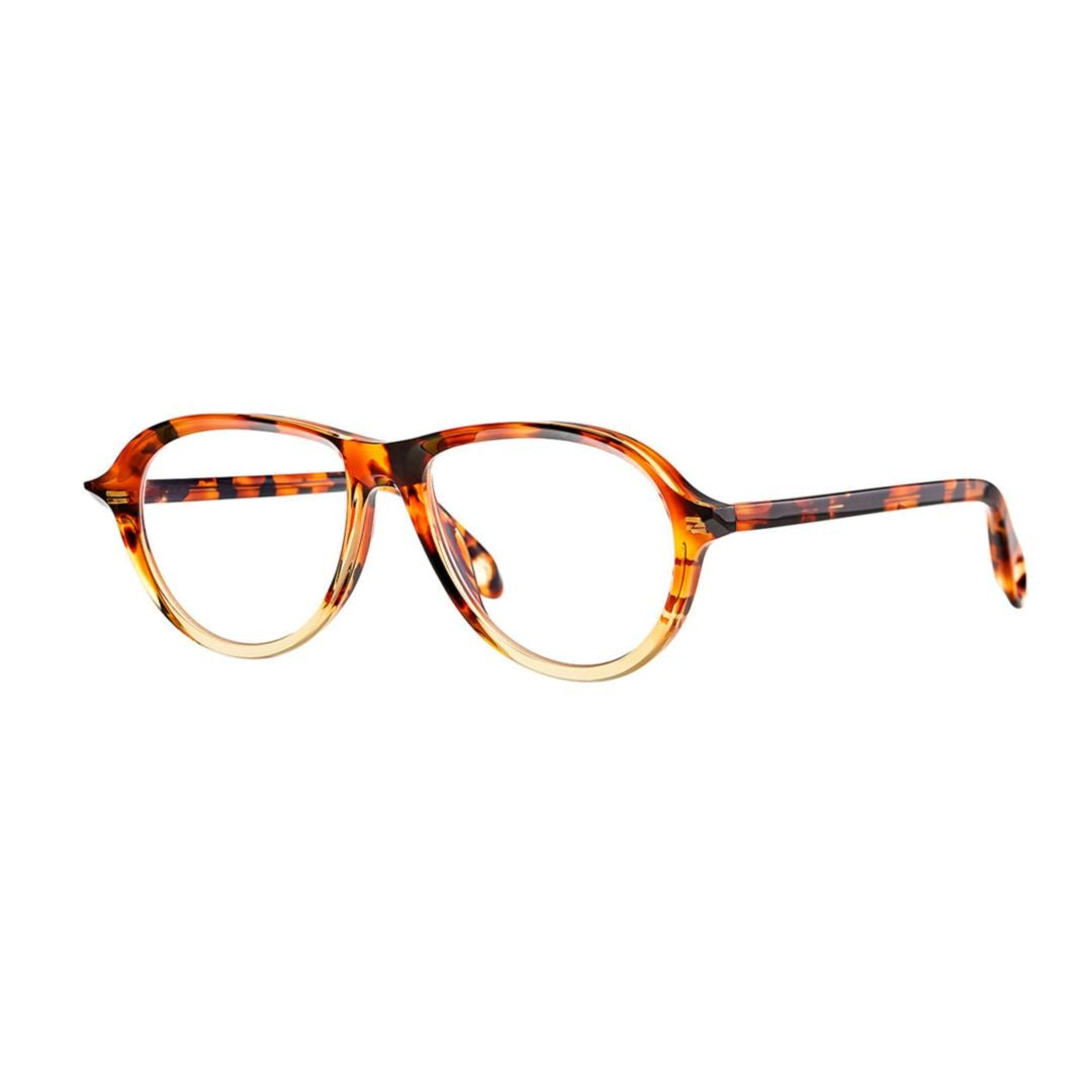 Theo Aube 003 Brown Dalmatian+Transparent Pomelo Round Eyeglass Frames