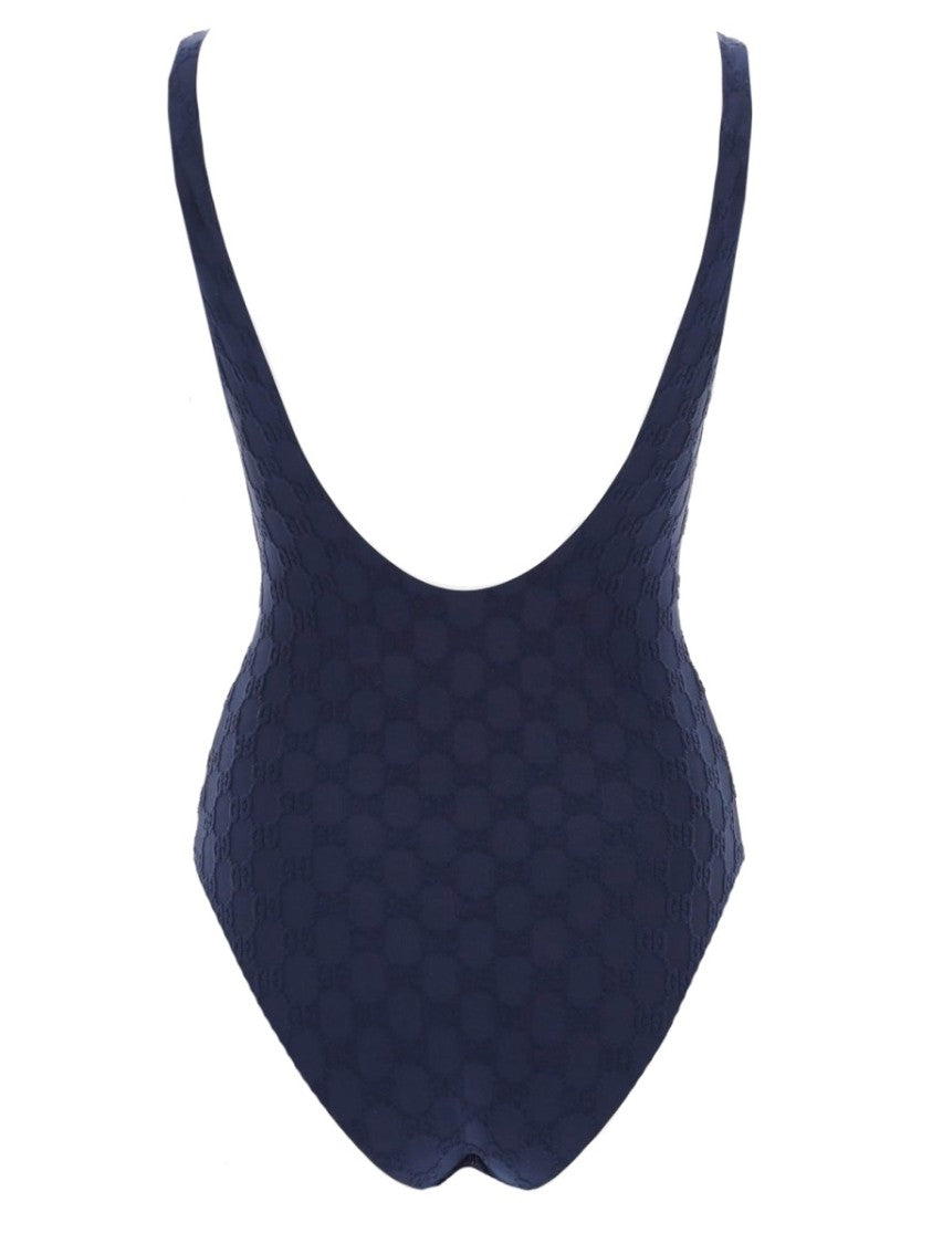 Gucci Gg Textured Scoop Neck One-Piece Swimsuit