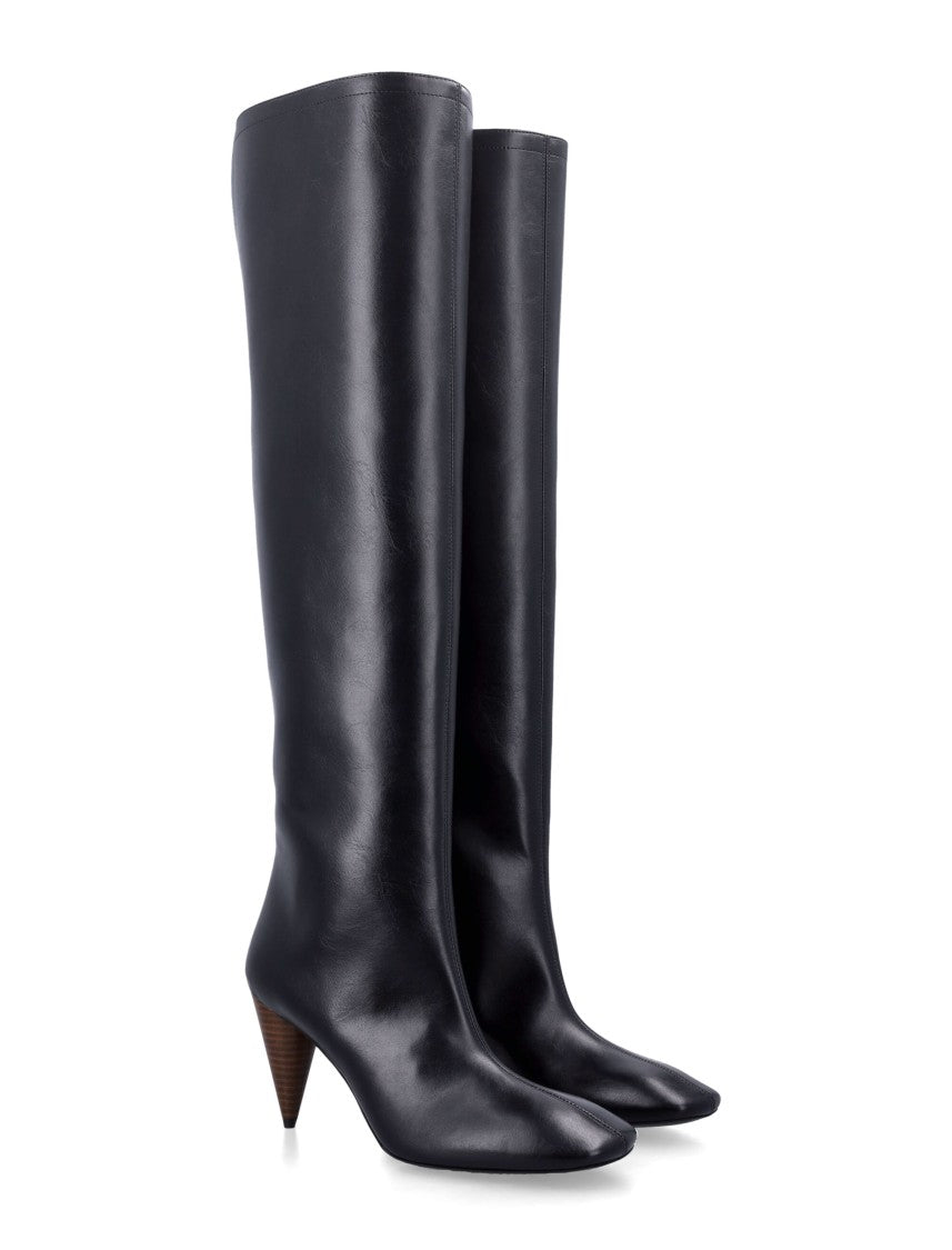 Stella Mccartney Knee-High Boots With Conical Wooden Effect Heel