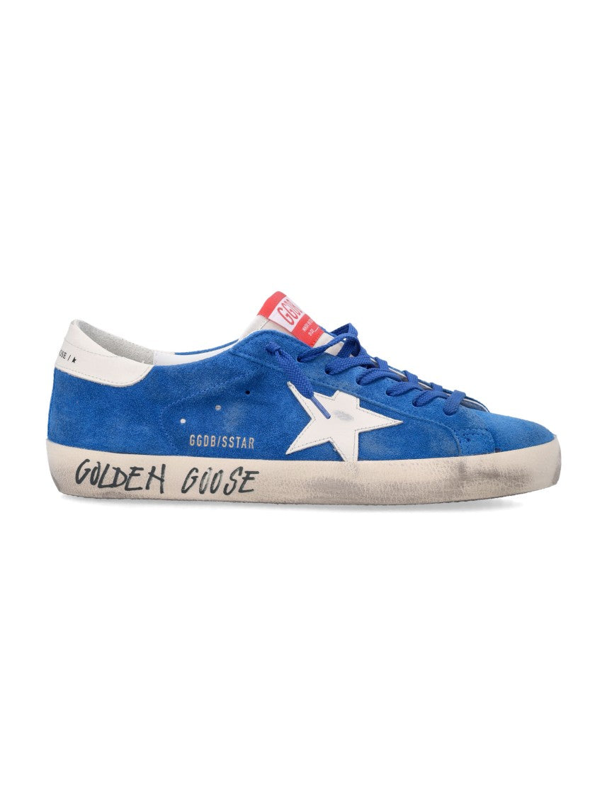 Golden Goose Blue Suede Sneakers With Distinctive Leather Star