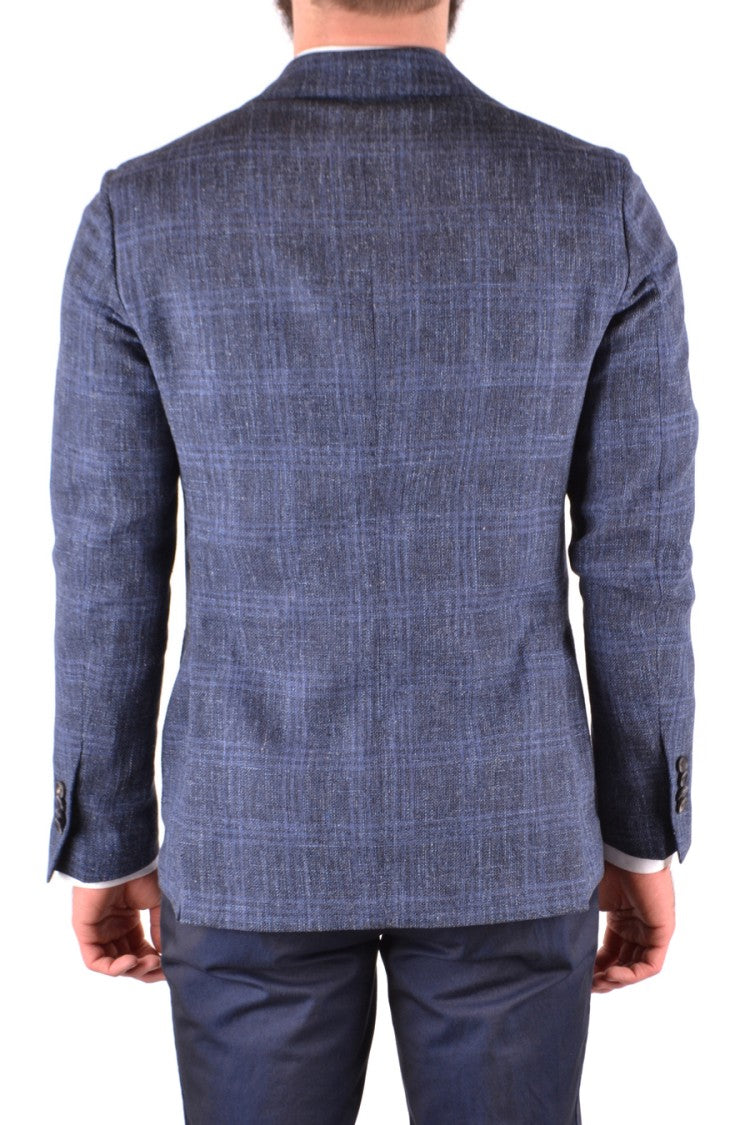 Lardini Tailored Blazer With Subtle Check Pattern