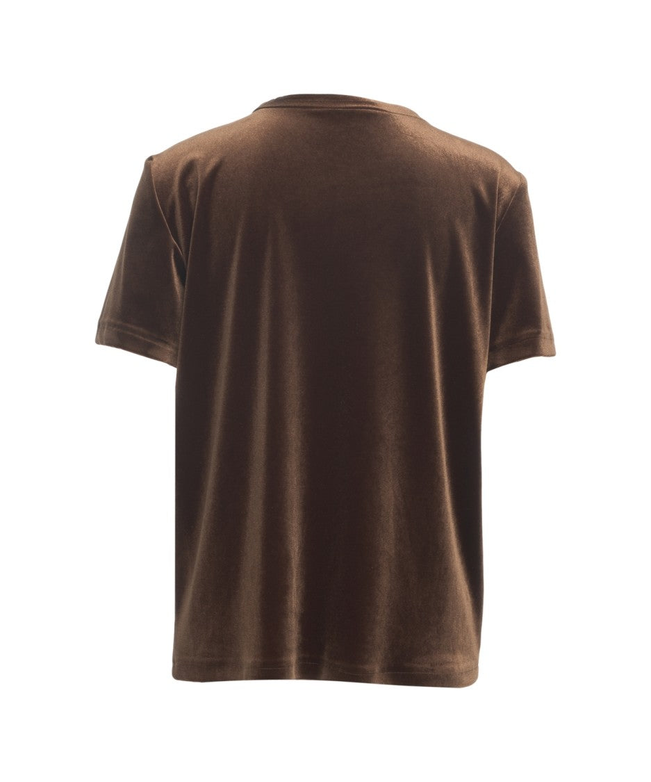 Gender Bronze Round Neck T-Shirt With Velvety Texture