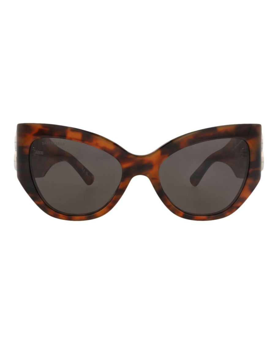 Balenciaga Tortoiseshell Cat Eye Sunglasses With Metallic Logo Accents