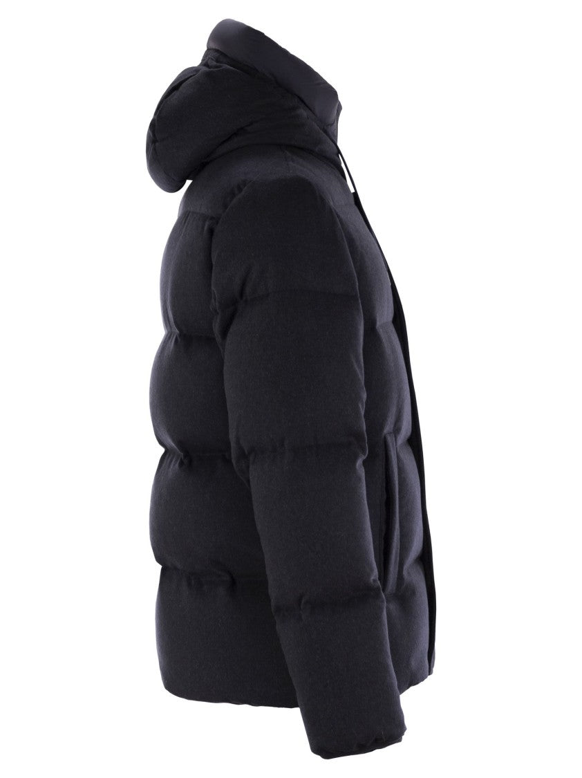 Herno Bomper Uin Cashmere And Silk Down Jacket