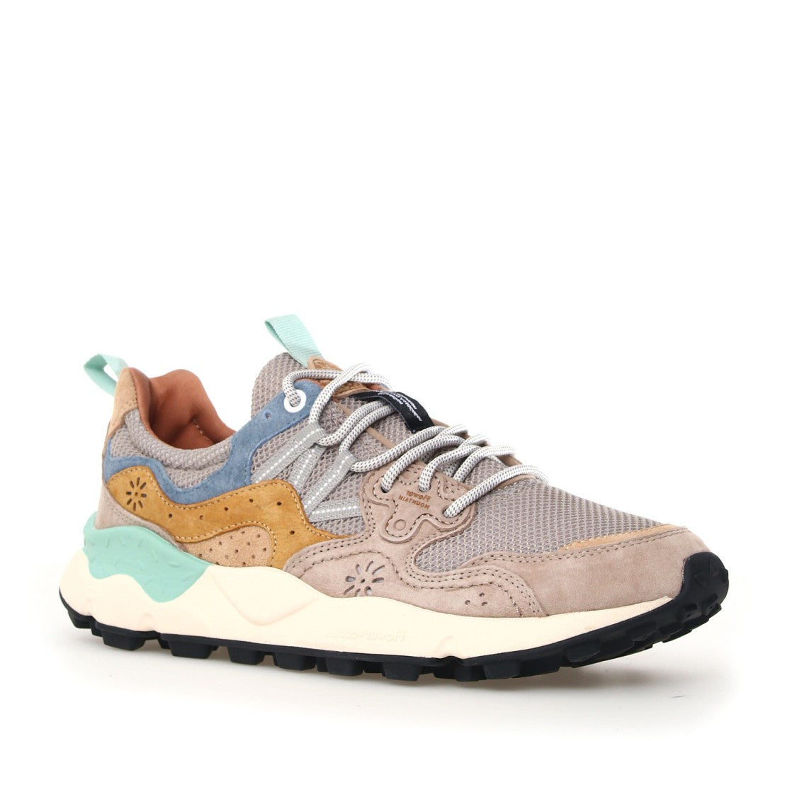 Flower Mountain Beige Suede With Matching Mesh Fabric Yamano Sneakers