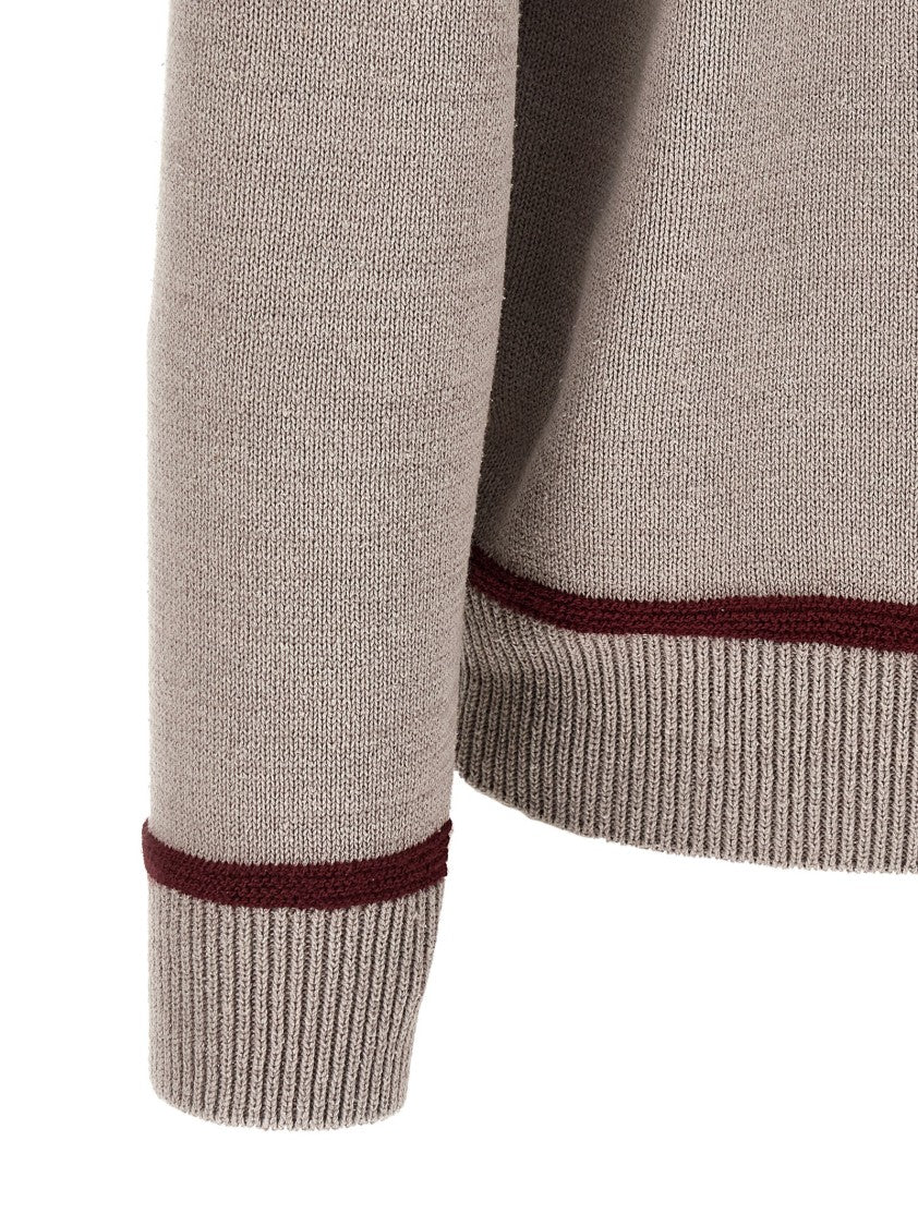Junya Watanabe Textured Knit Sweater With Jacquard House Design