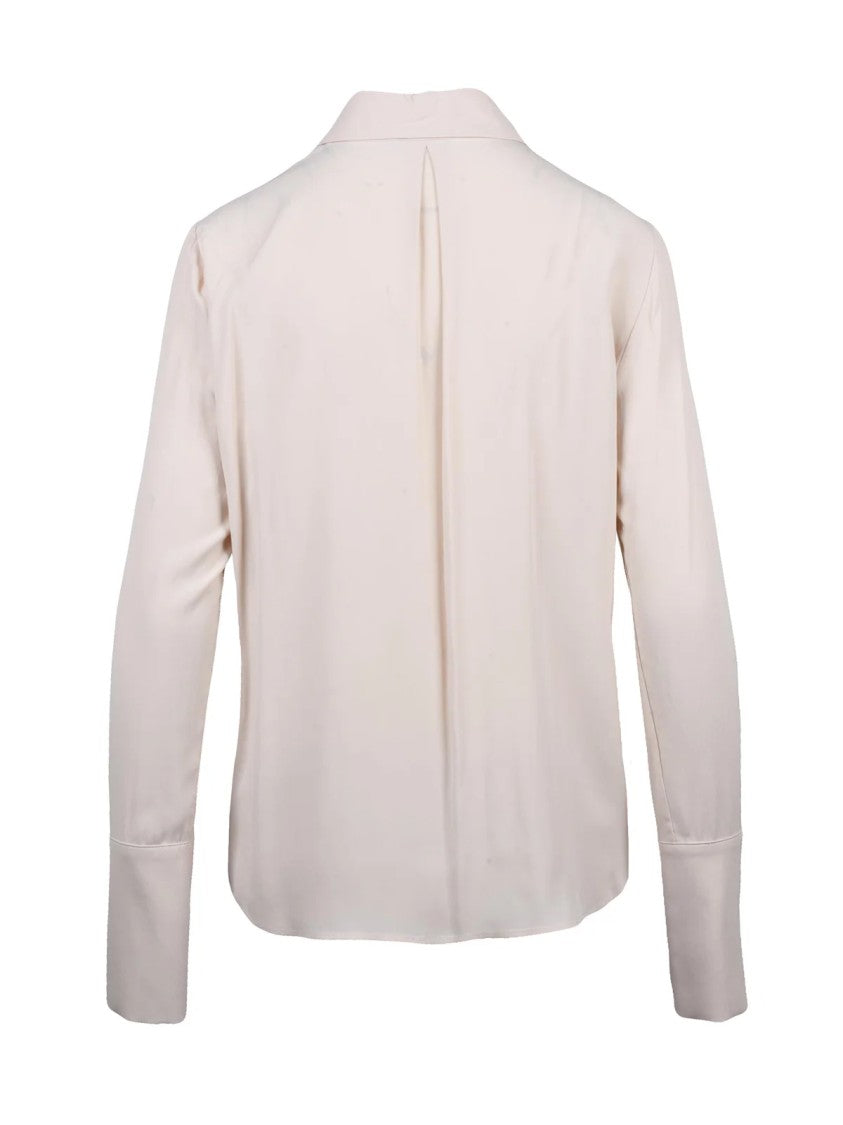 Patrizia Pepe Pink Viscose Classic Collar Voile Shirt