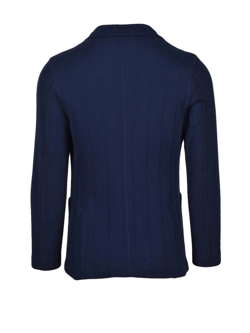 Paoloni Double-Breasted Blazer Jacket - Blue