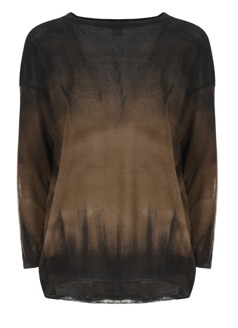 Avant Toi Black Brown Gradient Crewneck Sweater