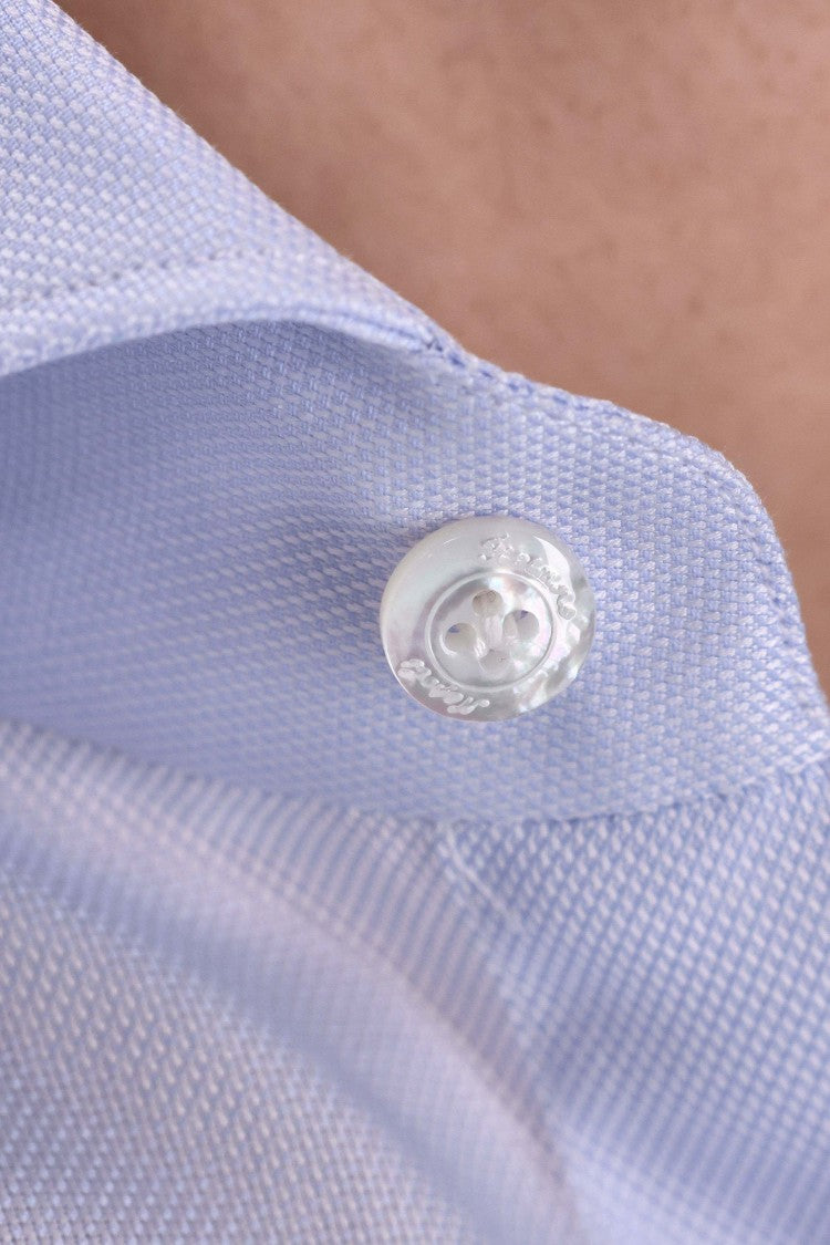 Finamore Traveller Tailored Shirt In Royal Oxford Linea Milano