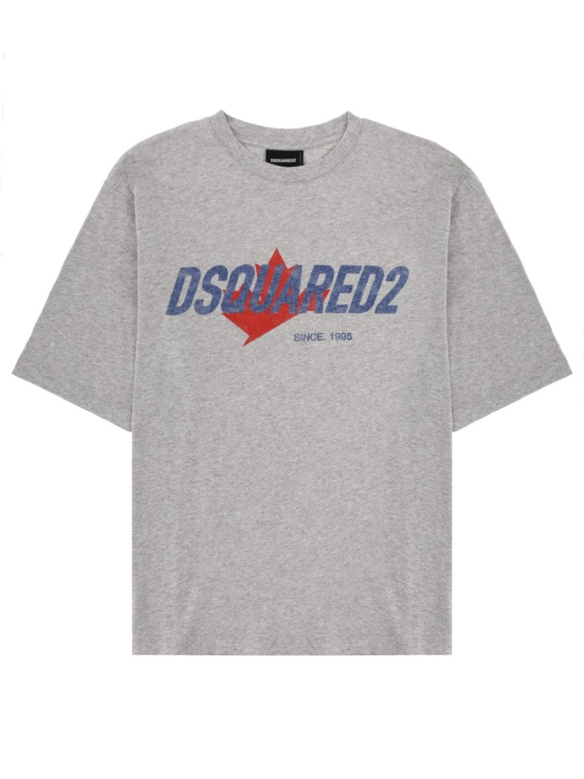 Dsquared2 Loose Fit Blue Red Lettering T-Shirt