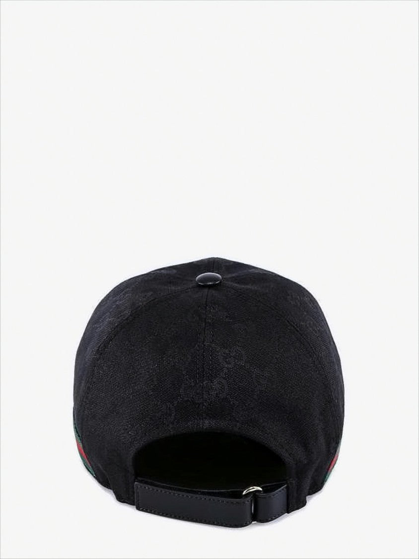 Gucci Black Cap With Signature Stripe Detail