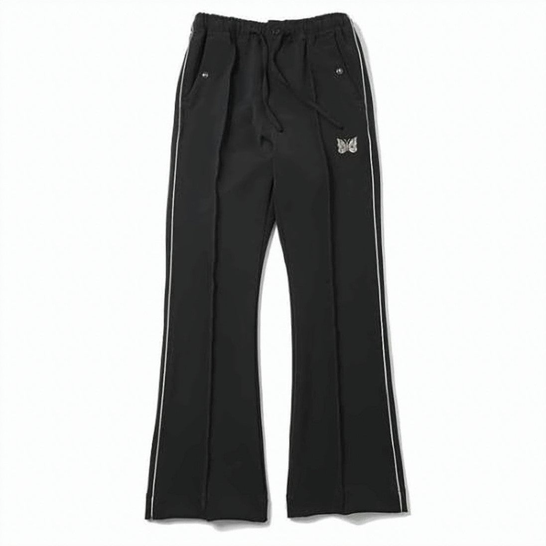 Needles Relaxed Black Jogger Pants With Side Stripes