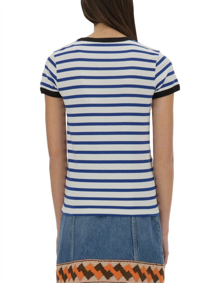 Valentino Striped Cotton Jersey T-Shirt