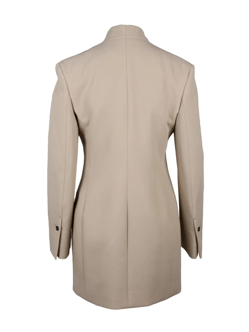 Ferragamo Beige Double-Breasted Wool Jacket