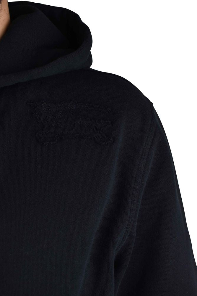 Burberry Hooded Black Cotton Vest With Embroidered Logo