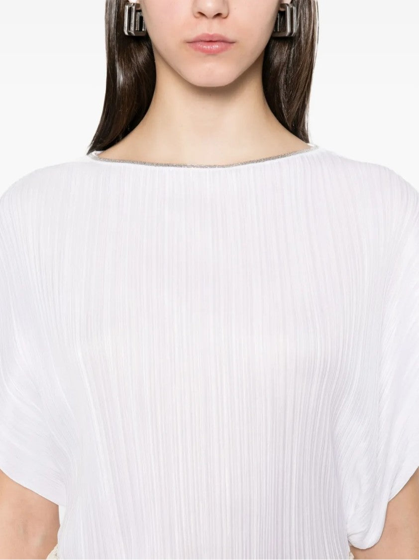 Fabiana Filippi Pleated White Top With Relaxed Silhouette