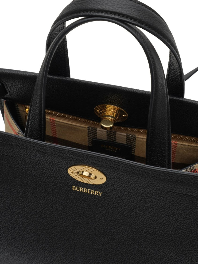 Burberry Structured Tote Bag With Cotswolds Mini Check Accents