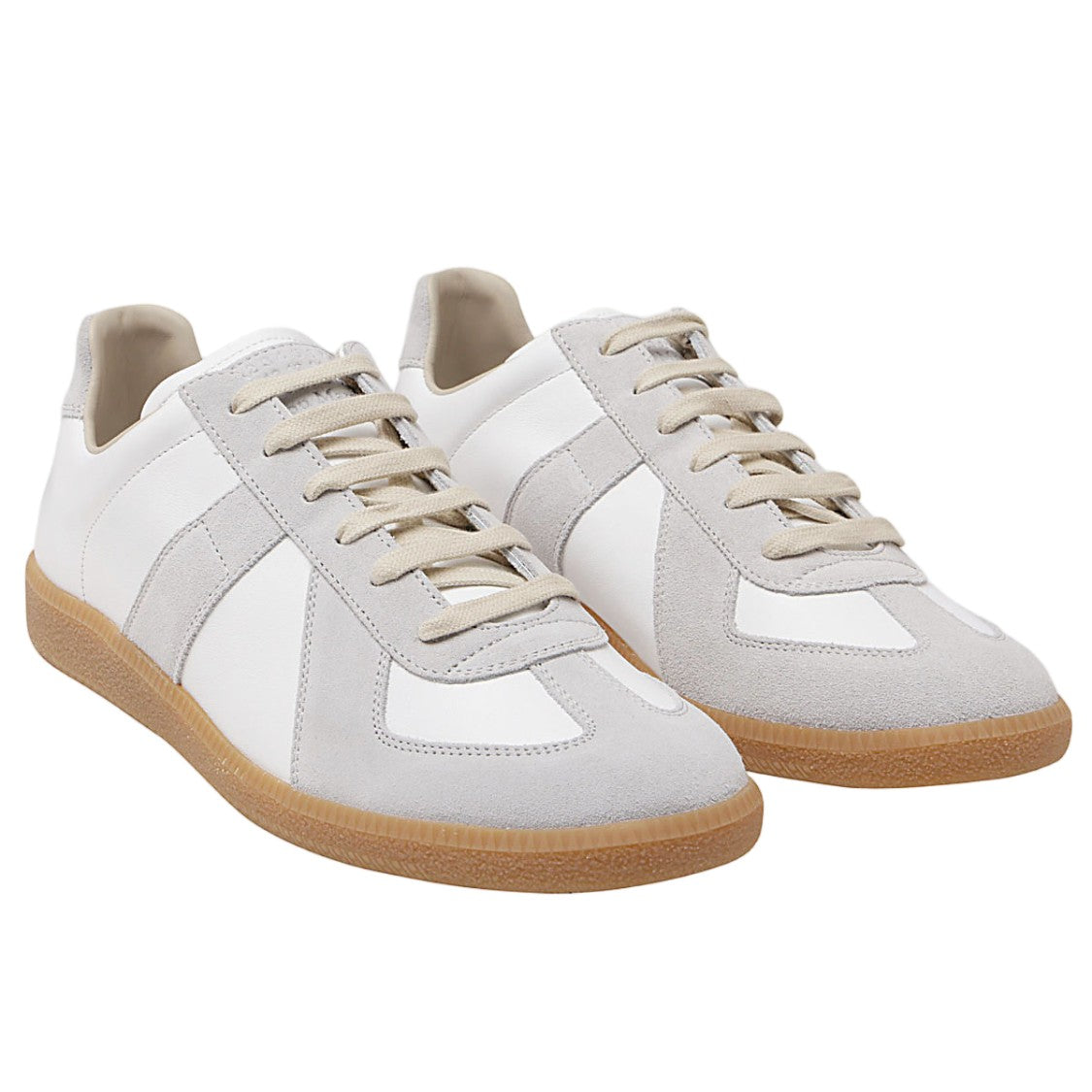 Maison Margiela Low-Top Suede Leather Panel Sneakers